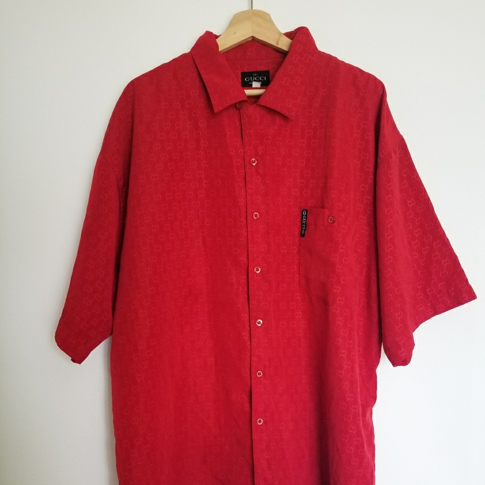 GUCCI- Vintage Red Button Down Shirt